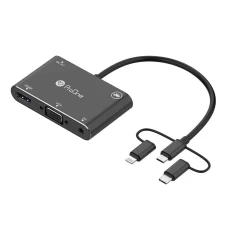 مبدل microUSB و لایتنینگ و USB-C به HDMI و VGAوAV پرووان مدل PHU560